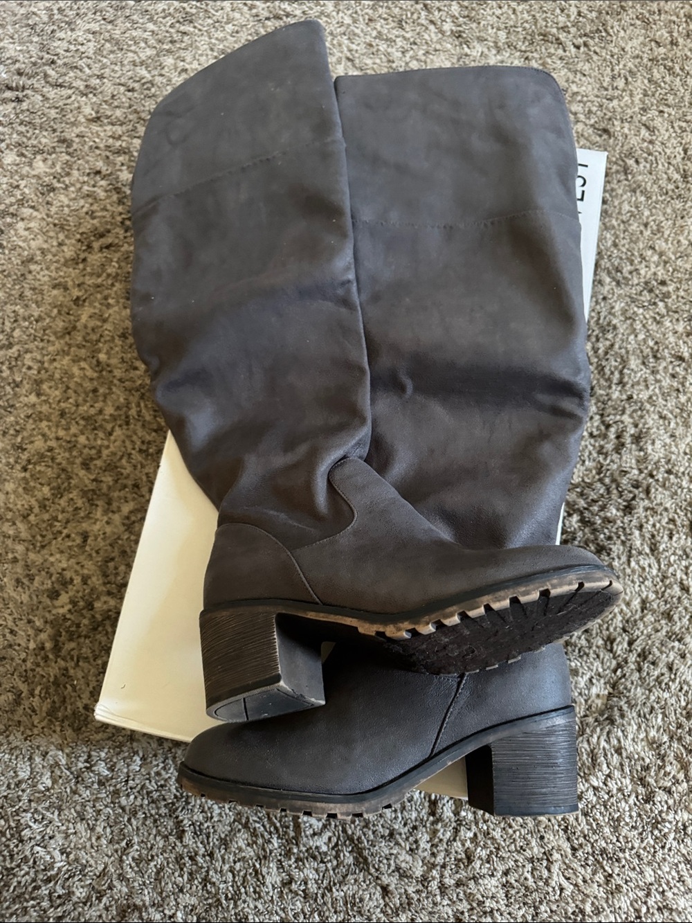 Rampage Over-the-Knee Heeled Boots - Gray